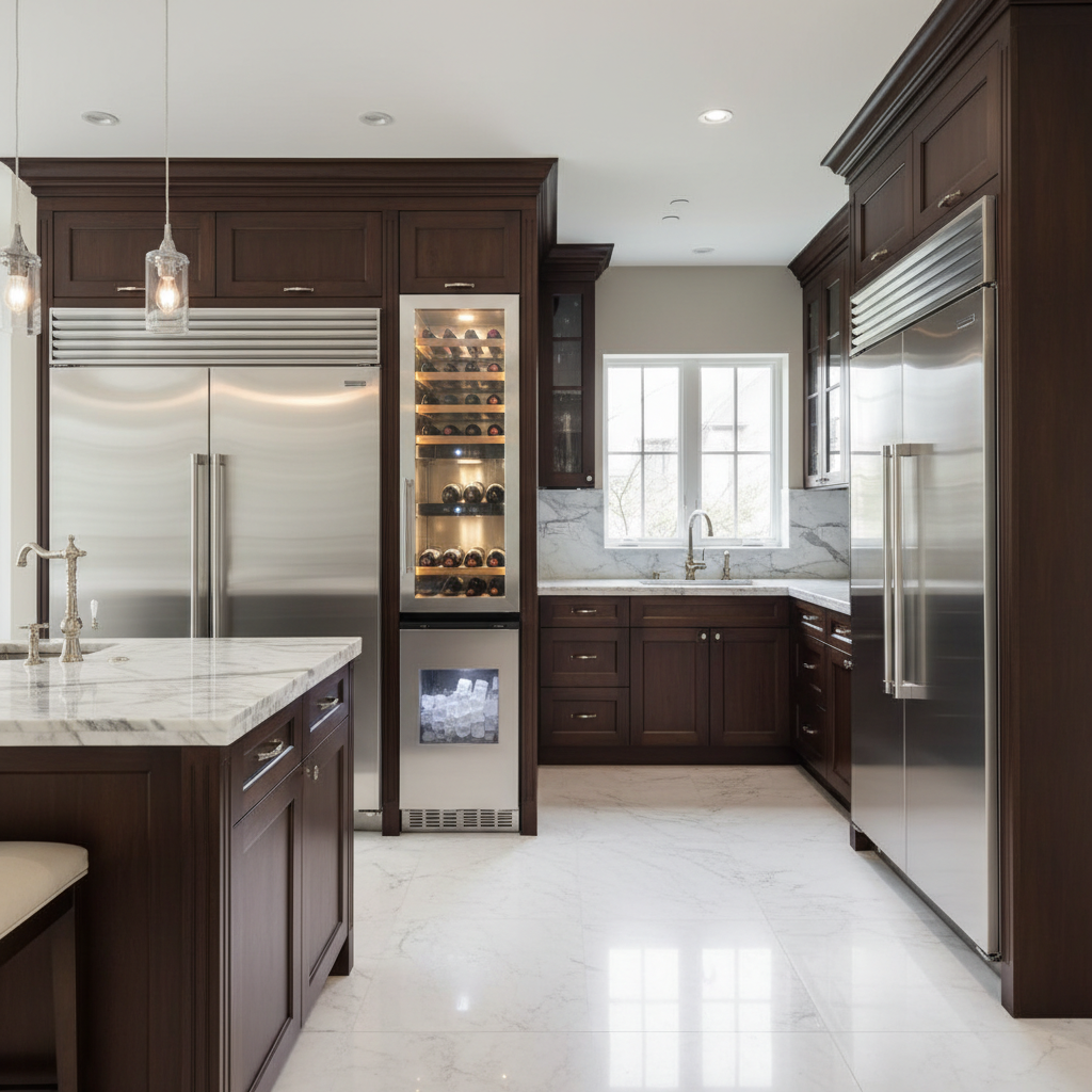 Premium refrigeration appliances in a luxury home